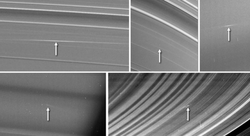 Метеоры в кольцах Сатурна
