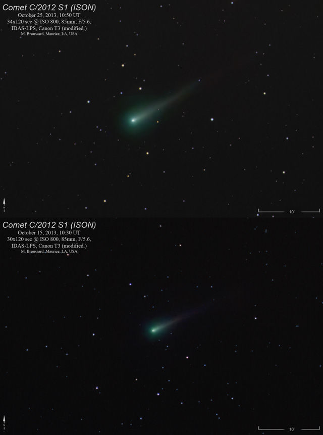 Хвост кометы ISON