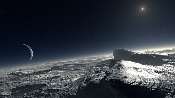 Вид с поверхности одного из объектов пояса Койпера в представлении художника Источник: ESO/L. Calcada