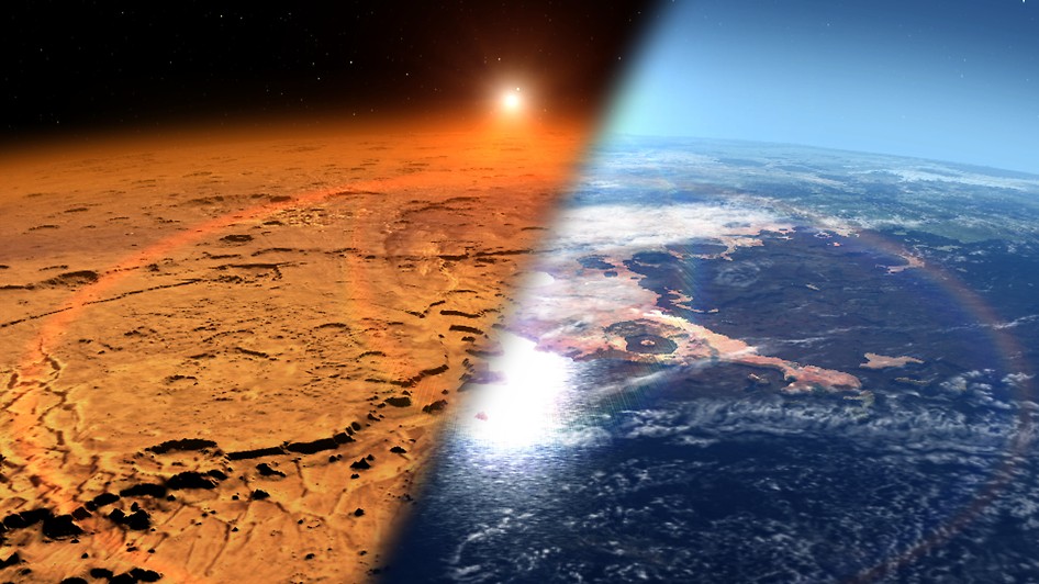 Марс сейчас и четыре миллиарда лет назад