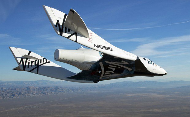 SpaceShipTwo во время испытательного полета