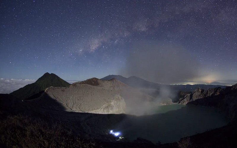 time lapse видео ночного неба